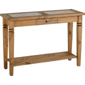 Salvador Tile Top Console Table Distressed Waxed Pine